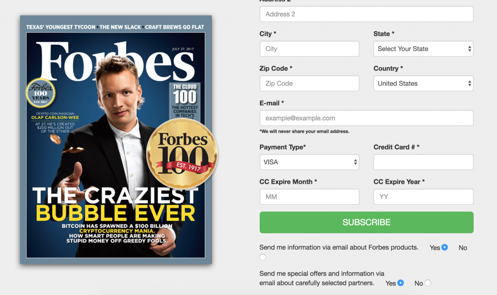 subscribe forbes magazine
